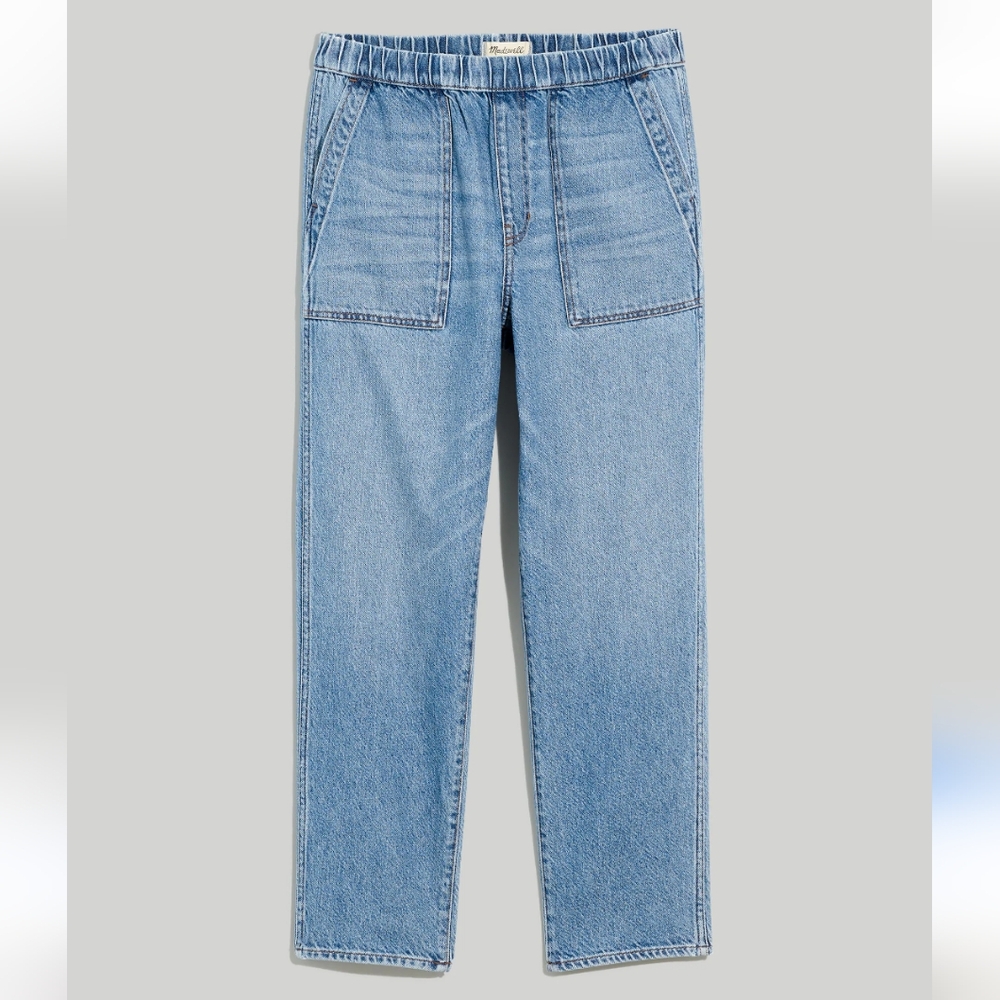 Madewell Pull-On Relaxed Jeans in Beswick Wash size M